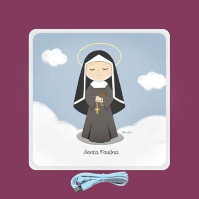 Mini Luminária Box Santa Paulina Luz Difusa Ideal para Decoração USB Bivolt 11,5CM 5W
