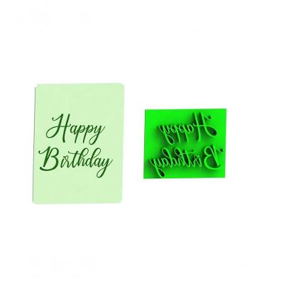 Marcador Placa Happy Birthday Plástico PLA 7CM 1 Unidade HB Formas e Cortadores