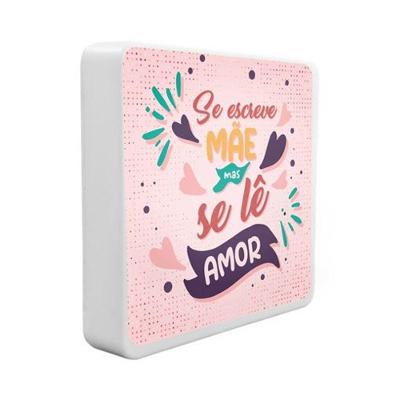 Luminária Box Slim Se Lê Amor com Luz Difusa e Alimentação USB Bivolt Polietileno