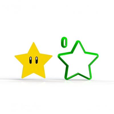 Cortador Super Mário - Estrela Modular Plástico PLA 5CM HB Formas e Cortadores