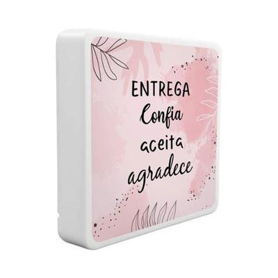 Luminária Box Slim Entrega Confia Aceita e Agradece USB Bivolt