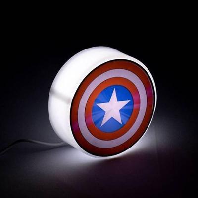 Luminária Mini Led Redonda Capitão América USB Marvel com Luz Difusa Vermelho Bivolt
