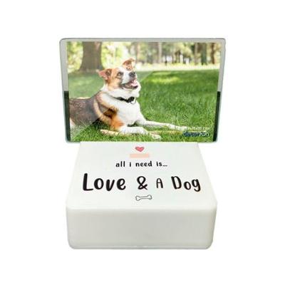 Luminária Mini Box Retrato Love e Dog com LED para Foto 10x15cm Ilumina Frase e Imagem 11,5CM