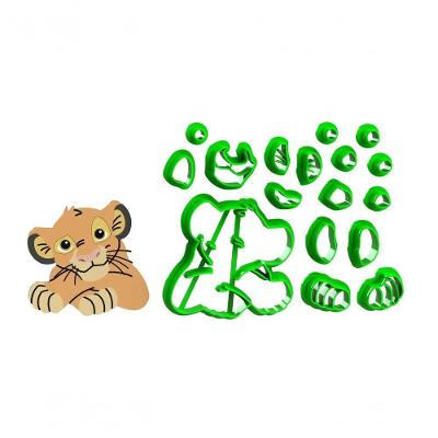 Cortador Rei Leão Simba Modular Mod2 Plástico PLA 7CM Kit 1 Unidade HB Formas e Cortadores