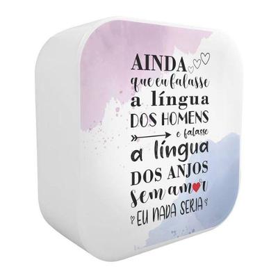 Luminária Box a Língua dos Anjos com Luz Difusa e Bivolt 23CM