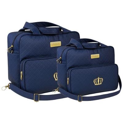 Kit Bolsa Maternidade Dulini Baby CRA2 Design Elegante Azul Baby Estilo