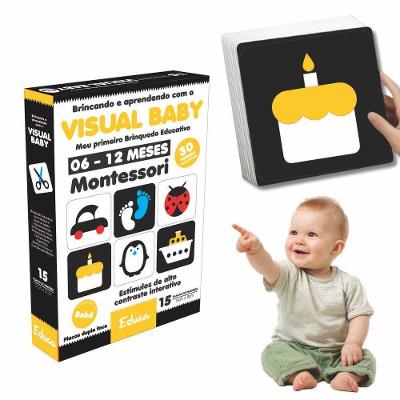 Jogo Educativo para Bebês Visual Baby Desenvolve Raciocínio Lógico e Percepção com 15 Placas Dupla