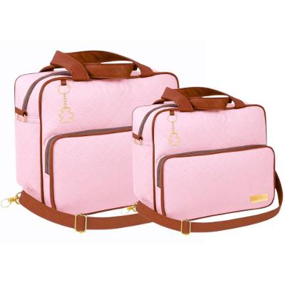 Kit Bolsa Maternidade CRM2 com Duas Peças Funcional e Estiloso Rosa Baby Estilo