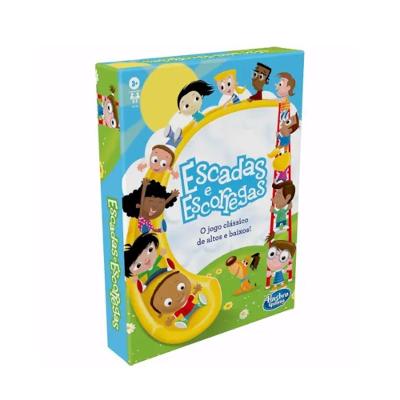 Jogo de Tabuleiro Escadas e Escorregas Hasbro Regras Simples e Interação Amarelo