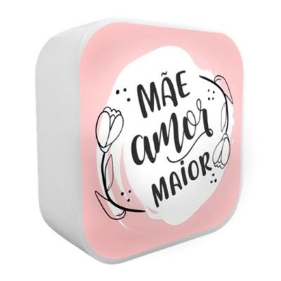 Luminária Box Mãe Amor Maior com Iluminação Suave e Uso Versátil Bivolt 23CM