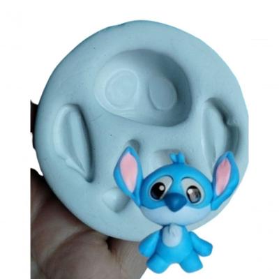 Molde Stitch Angel Corpo Fofinho Silicone Nacional Transparente 1 Unidade HB Formas e Cortadores 7CM