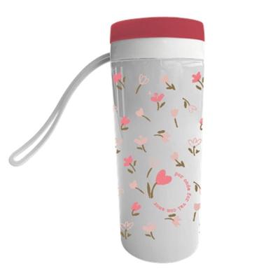 Copo de Viagem com Alça 330ML em Plástico Polipropileno e Polietileno para Presente Dia das Mães