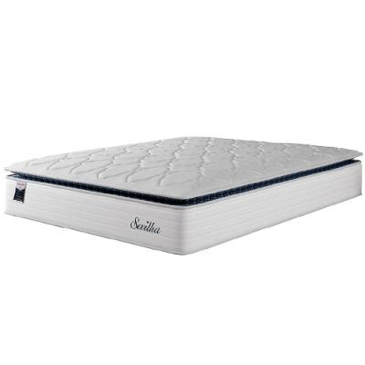 Colchão Casal King Molas Ensacadas D28 Pillow Top Americano 193x203x33CM Branco-cinza Hellen
