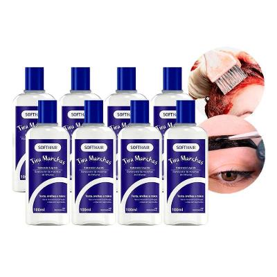 Tira Manchas Kit 8 Tinta de Cabelo da Pele Sabonete Líquido Transparente Soft Hair 100ML