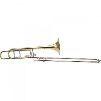 Trombone de Vara HSL-801L Tenor Bb-F Laqueado Dourado Harmonics com Estojo