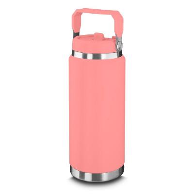 Garrafa Térmica Parede Dupla Aço Inox com Alça para Atividades Externas Rosa 900ML