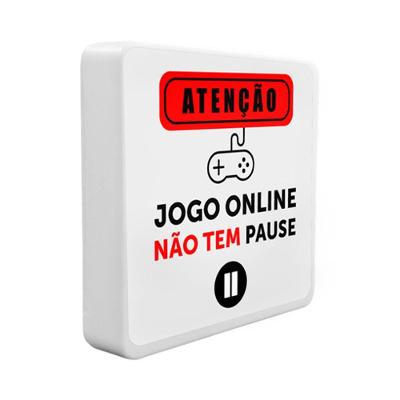 Luminária Box Slim Jogo Online Não Tem Pause Luz Difusa Design Decorativo Bivolt com Fita de LED 5W