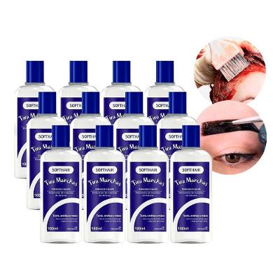 Tira Manchas Tinta de Cabelo da Pele Sabonete Líquido 100ML Kit 12 Unidades