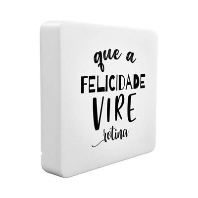 Luminária Box Slim Felicidade Vire Rotina Luz Difusa Bivolt USB 18CM 5W