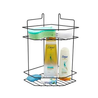 Suporte Shampoo Cantoneira Duplo com Duas Prateleiras Material Resistente à Umidade para Banheiro