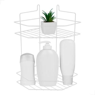Suporte para Shampoo Cantoneira Duplo com Duas Prateleiras Materiais de Alta Qualidade Organizador