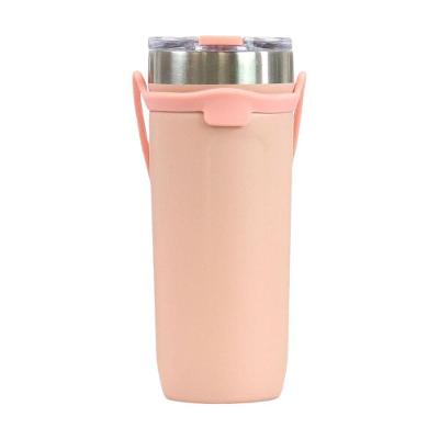 Copo Térmico Inox com Tampa Hermética Aço Inox Acabamento Rosa Fosco para Bebidas Rosa 710ML
