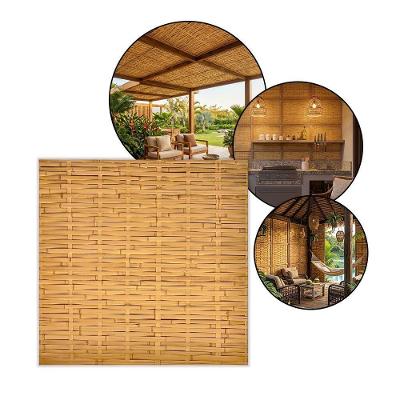Esteira Bambu Forro Casca 1x1,5m Trama Simples Placa Pergolado Teto Parede Decoração Natural Casa