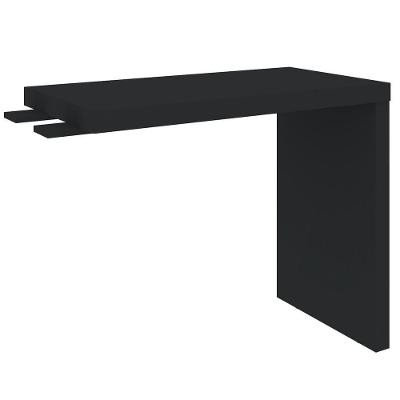 Mesa de Apoio Lateral Retangular Atria Executiva Moderno sem Gavetas 89CM Preto Lyam Decor