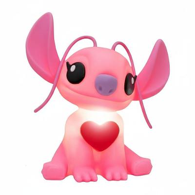 Luminária Angel Stitch com Coração 3D Licenciada Disney Bivolt Polietileno 32,5CM
