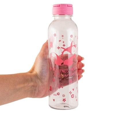 Garrafa Pequenos Passos 500ML com Alça Circular em Polietileno Tereftalato para Trabalho e Academia