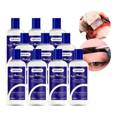 Tira Manchas Tinta de Cabelo da Pele Sabonete Líquido 100ML Kit com 10 Unidades