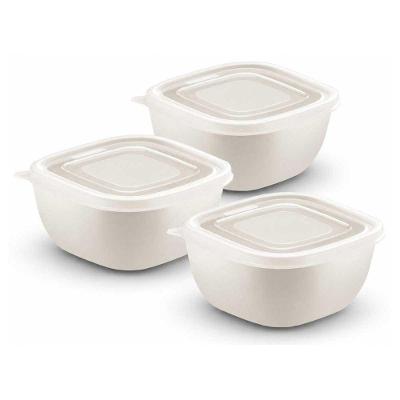 Jogo 3 Potes Tramontina Mixcolor Polipropileno Livre de BPA Cozinha Off White 600ML