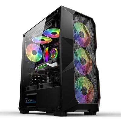 Gabinete Gamer Hayom Mid Tower Rgb Atx Lateral Vidro Temperado Com Cooler Fan Rgb Preto Gb1710