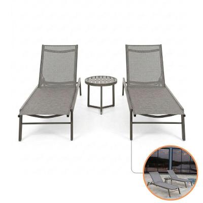 Kit Relax 2 Espreguiçadeiras Piscina Verona Tela Textilene Alumínio Fendi Nossa Kasa