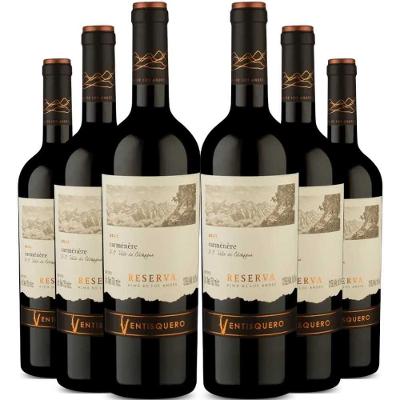 Kit 6 Garrafas Vinho Tinto Ventisquero Reserva Carmenere 750ml
