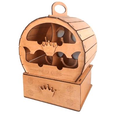 Mini Adega para 4 Garrafas em Mdf Cru 6mm com Corte a Laser Lenobre