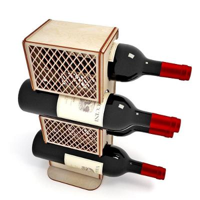 Mini Adega para 4 Garrafas em MDF 4L Organizador de Vinhos Lenobre
