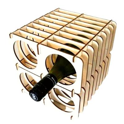 Mini Adega para 4 Garrafas em Mdf Cru 3mm para Organização de Vinhos Lenobre