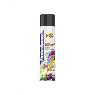 Tinta Spray Mundial Prime Preto Fosco 400Ml C/6Pcs