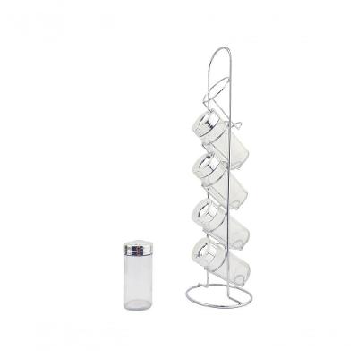 Porta Condimento 5x Potes Tempero Suporte Vertical Vidro