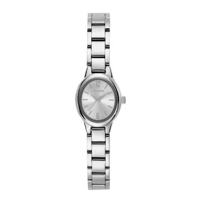 Relógio Feminino Aço Oval Prata Analógico com Pulseira em Aço Inox Séculus