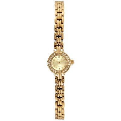 Relógio Feminino Aço Cristais Dourado Clássico Aço Inox LED Dourado Séculus