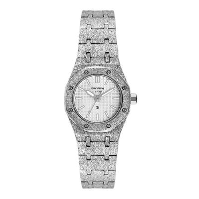 Relógio Feminino Analógico Textura Prata Metal Luminoso Resistente à Água 5 ATM Mondaine