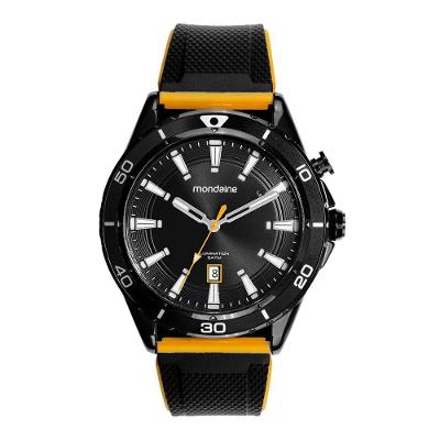 Relógio Masculino Anadigi Analógico e Digital Silicone Preto com Luz de Fundo Mondaine 48MM
