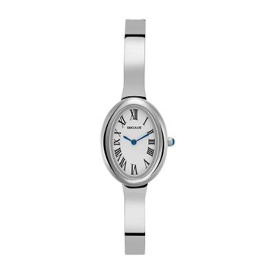 Relógio Feminino Vintage Prata Numeração Romana Clássico Aço Inox Fecho Dobrável Séculus 24MM