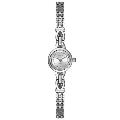 Relógio Feminino Prata Caixa Micro Corrente Delicada Clássico Metal Azul Séculus 24MM