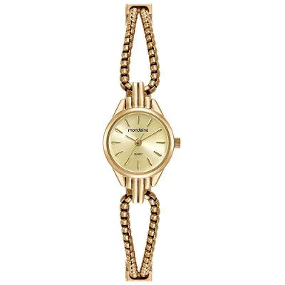 Relógio Feminino Mondaine Champagne Clássico em Aço Inox Dourado 20MM