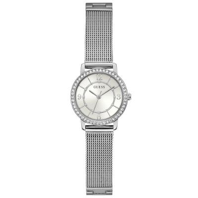 Relógio Feminino Malha de Aço Prata Analógico em Aço Inox com Cristais Guess