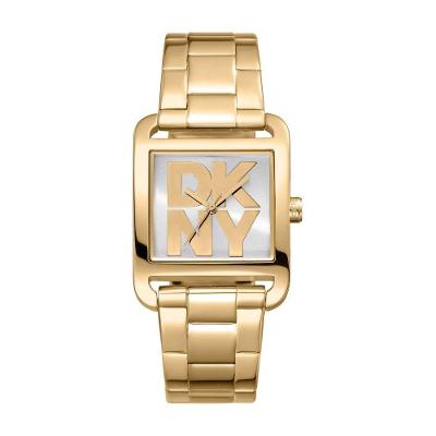 Relógio Feminino Donna Karan City Maxi Clássico em Aço Inox Dourado 29MM
