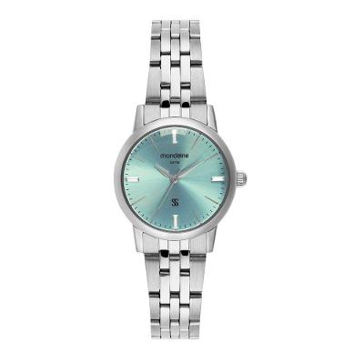 Relógio Feminino Kit Analógico com Cristais Aço Inox Azul Mondaine
